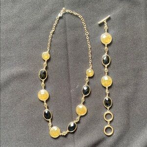 Elegant Gold and Black Jewelry Set